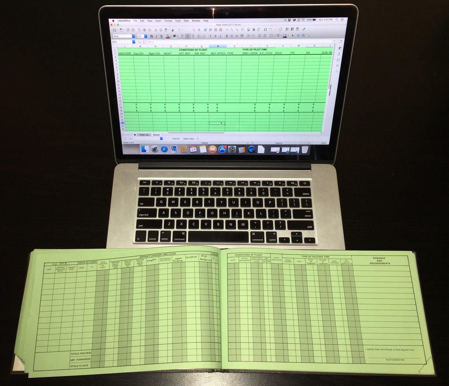 Free pilot logbook excel template